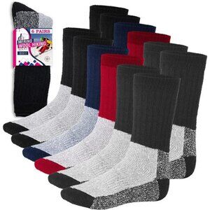 6 Pairs Unisex Merino Wool Thermal Socks Winter Sports Crew Socks